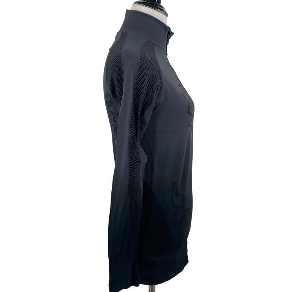 Athleta Ombre Grey & Black Quarter Zip Pullover Top Size Medium - Picture 7 of 8